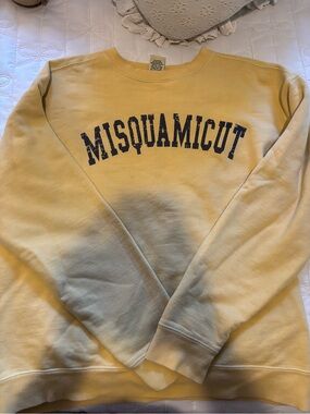 Avalon Yellow Crewneck Sweatshirt with Navy Lettering